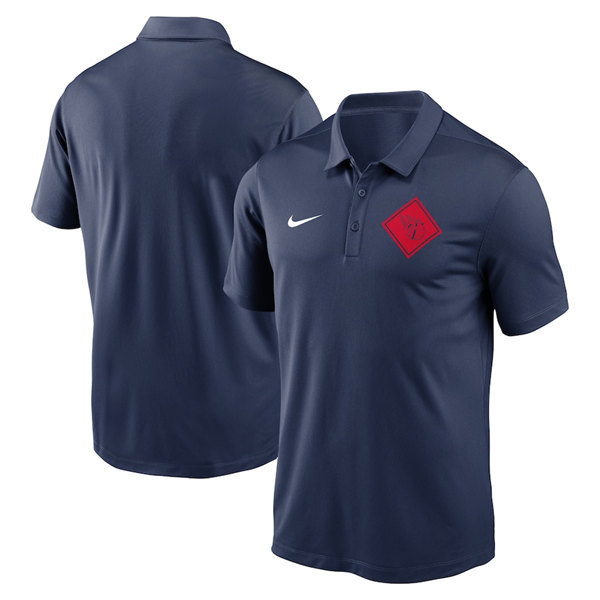Men's Cleveland Guardians Navy Team Logo Polo T-Shirt
